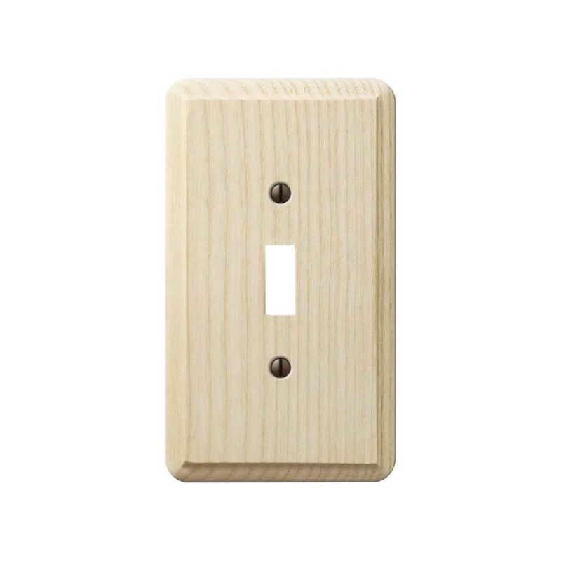 Amerelle 401T Wallplate, 5-1/4 in L, 3 in W, 1 -Gang, Ash Wood, Unfinished
