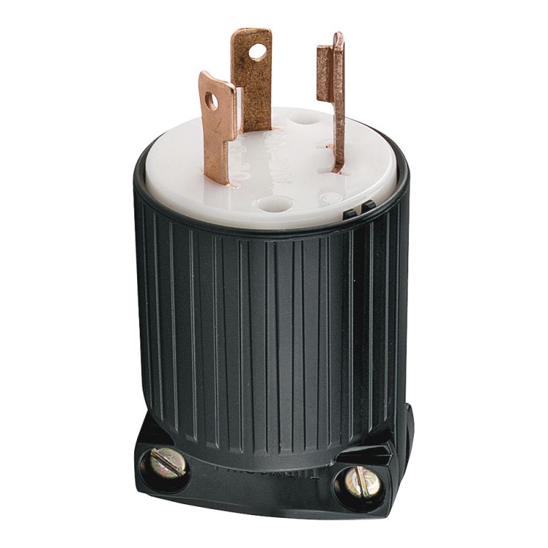 Eaton Wiring Devices L530P Twist Lock Plug, 2 -Pole, 30 A, 125 V, NEMA: NEMA L5-30, Black/White Black/White