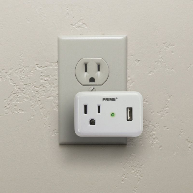 Prime Wire &amp; Cable 1-Outlet USB Charger White, 2.4
