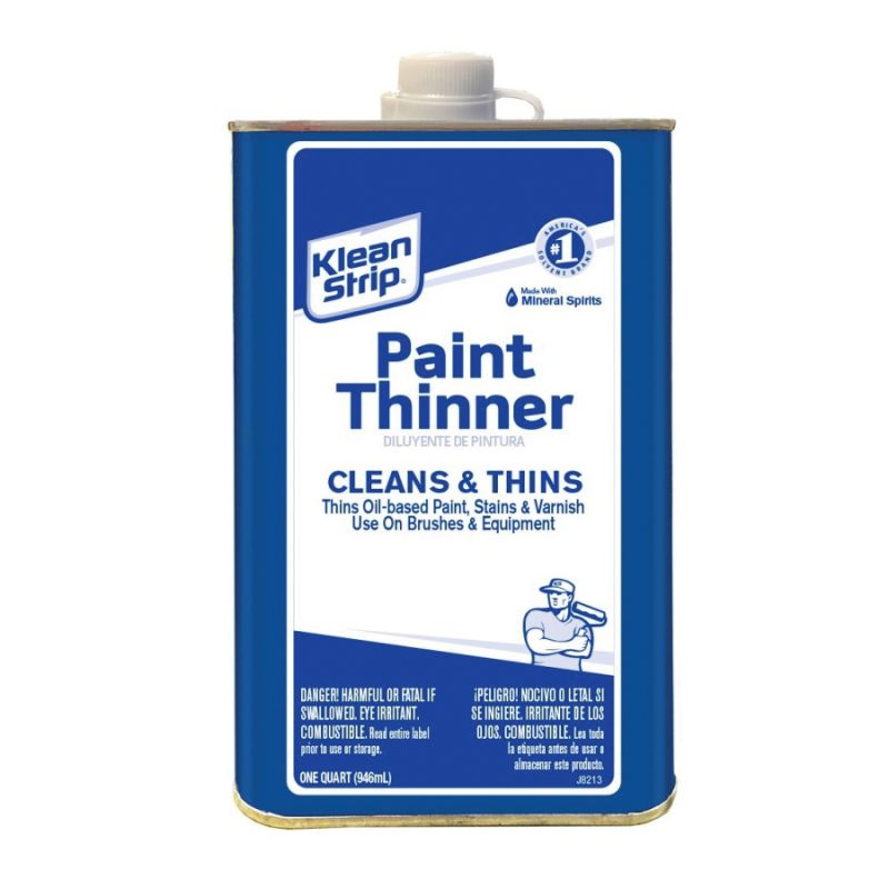 Klean Strip QKPT94003 Paint Thinner, Liquid, Free, Clear, Water White, 1 qt, Can Water White