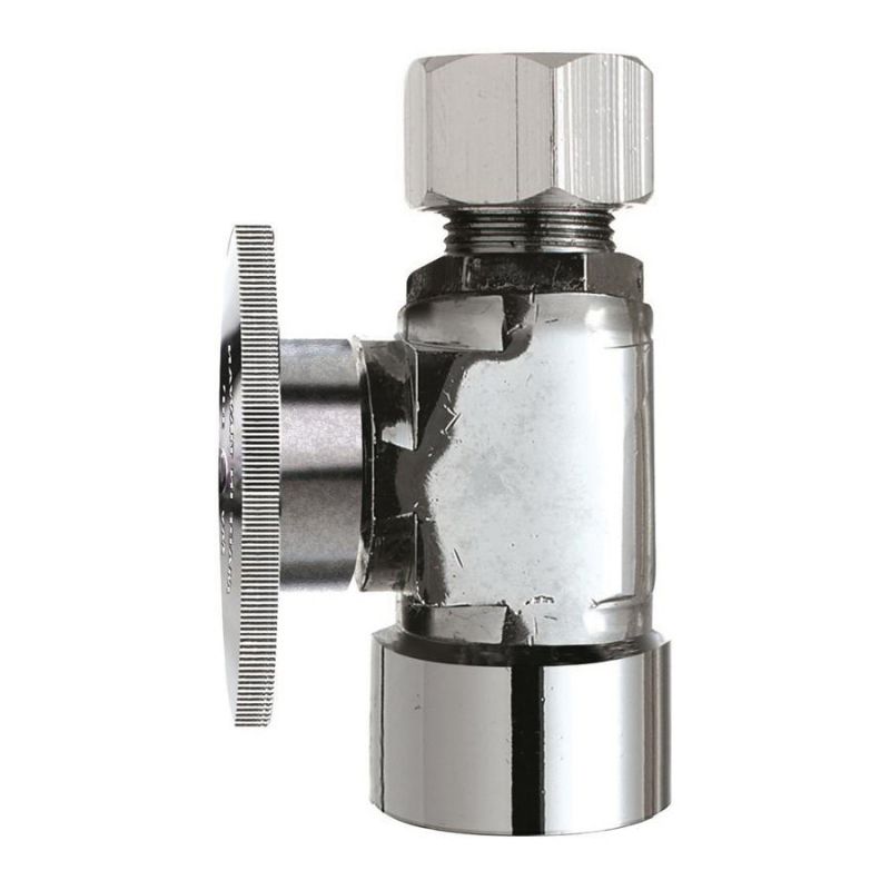 Plumb Pak PPC53-1PCLF Straight Stop Valve, 1/2 x 1/2 in Connection, FIP x OD, Quarter-Turn Actuator