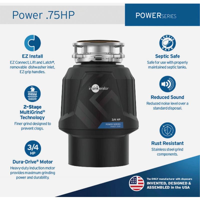 Insinkerator Power 3/4 HP Garbage Disposer