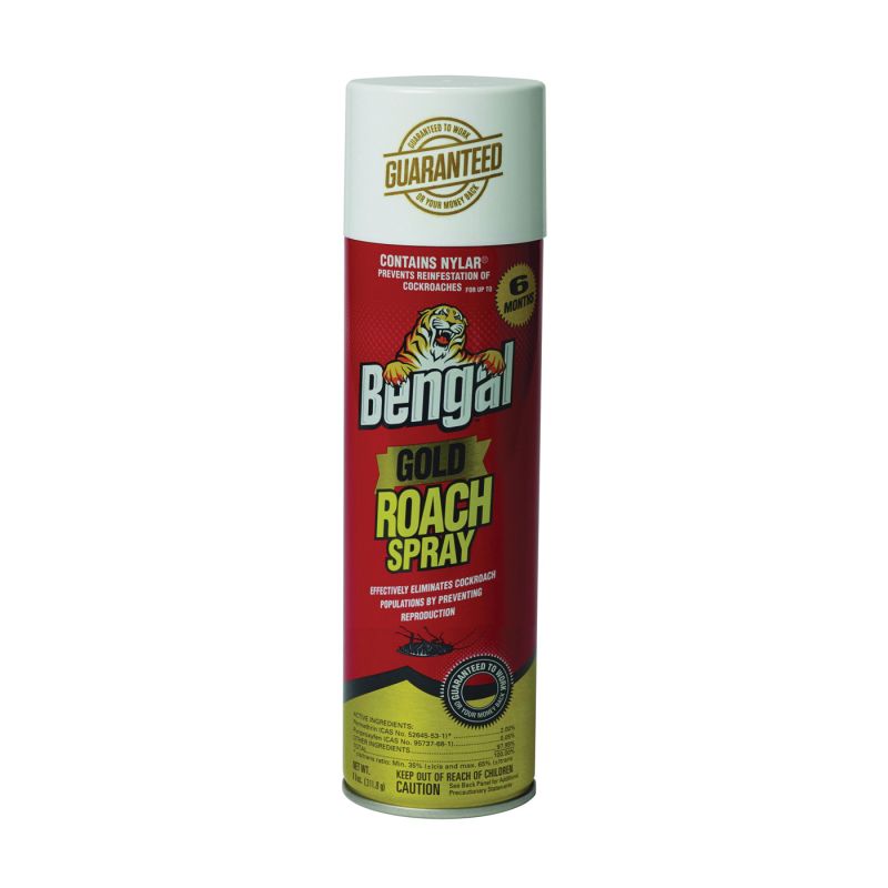 Bengal 92464 Roach Spray, Liquid, Spray Application, 11 oz Aerosol Can Brown/Dark Brown