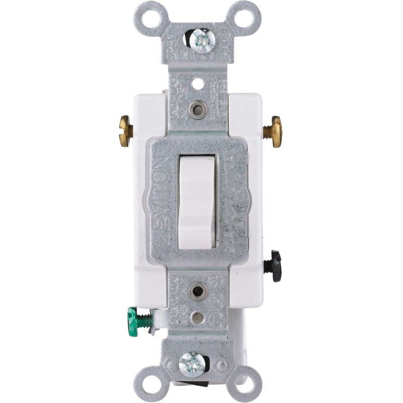 Leviton Commercial Grade Grounded Quiet Switch White, 20A