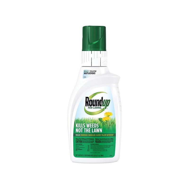 Roundup 5008710 Weed Killer, Liquid, Spray Application, 32 oz Bottle Brown