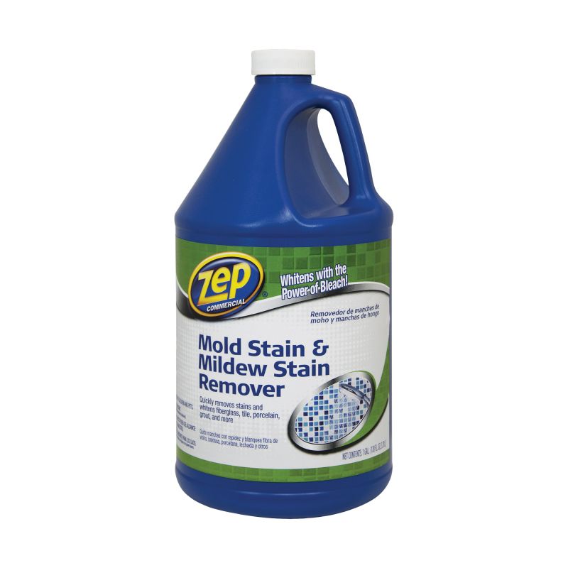Zep ZUMILDEW128 Stain Remover, 1 gal, Liquid, Slight Chlorine, Clear Clear