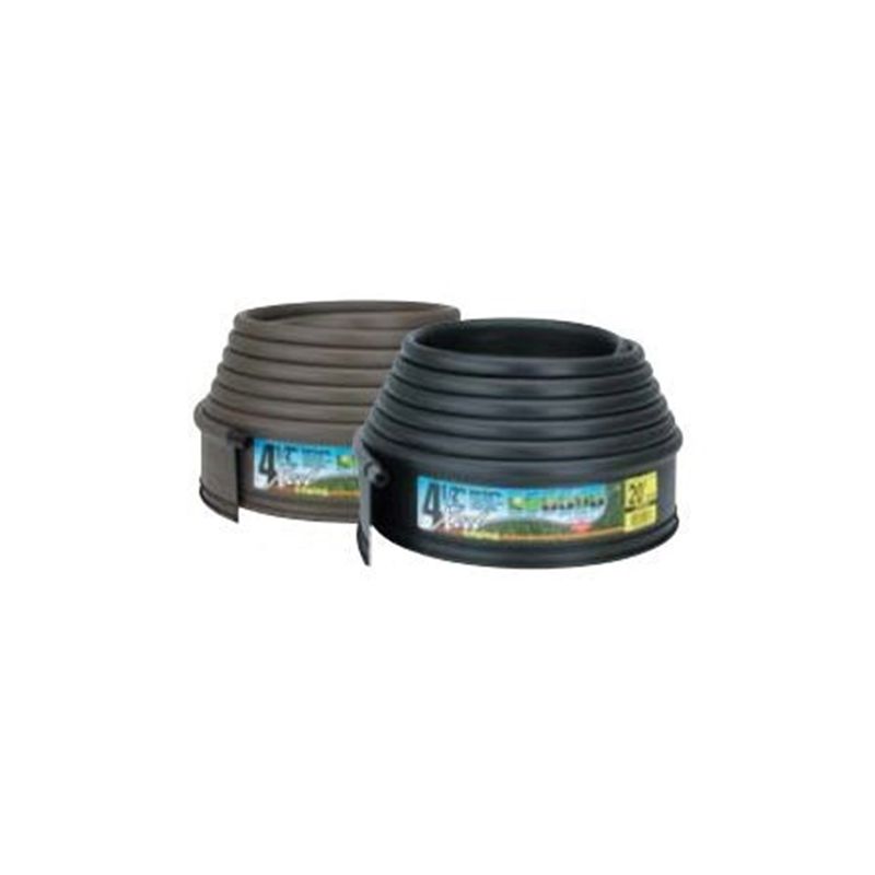 DCN Xcel 5400-36/20 Lawn Edging, 20 ft L, 4-1/2 in H, Polyethylene, Black Black