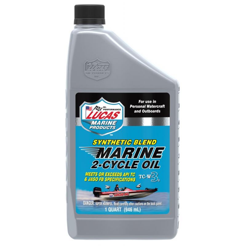Lucas Oil 10860 2-Cycle Synthetic Marine Oil, 1 qt Blue To Green