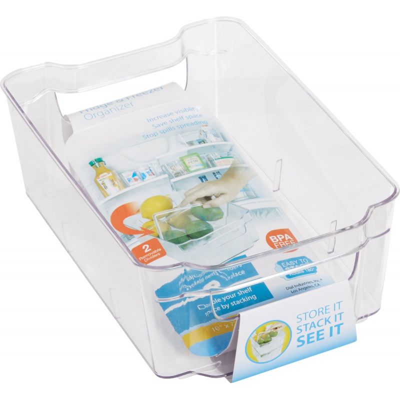Dial Industries Clear-ly Organized Stacking Organizer with Dividers Clear