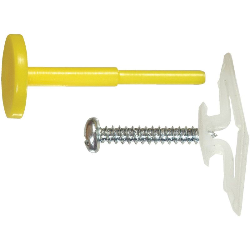 Hillman Plastic Toggle Pan Head &amp; Pin Combo 3/8 In. Medium, Yellow