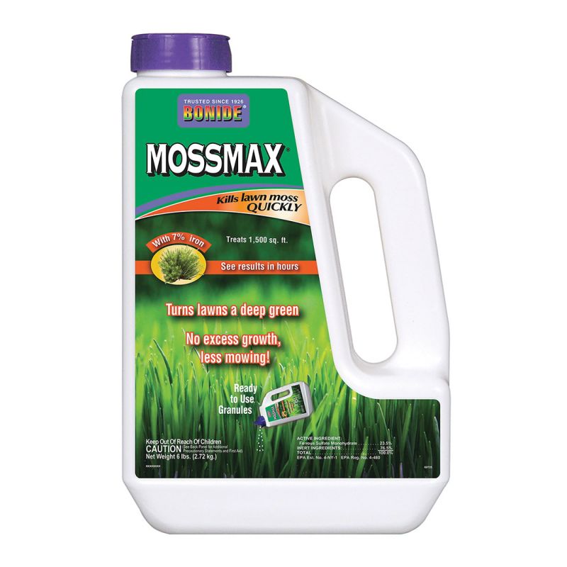 Bonide MossMax® 6lb 60725 Lawn Moss Killer, Granular, Brown, 6 lb Jug Brown