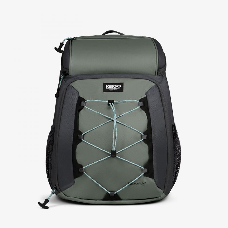 IGLOO MaxCold Voyager Series 66320 Backpack Cooler, 12 in L, 10.6 in W, 12 oz Capacity, HDPE Foam/TPU 12 Oz, Monument/Iron Gate