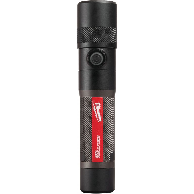 Milwaukee Twist Focus Rechargeable LED Flashlight Black &amp; Red