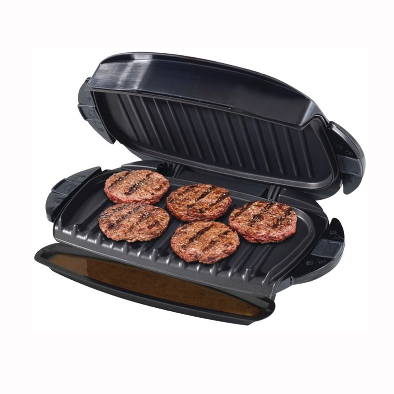 Buy George Foreman GRP0004B Plate and Panini Grill, 6 in W Cooking Surface,  12 in D Cooking Surface, 1000 W, 120 V, Black Black