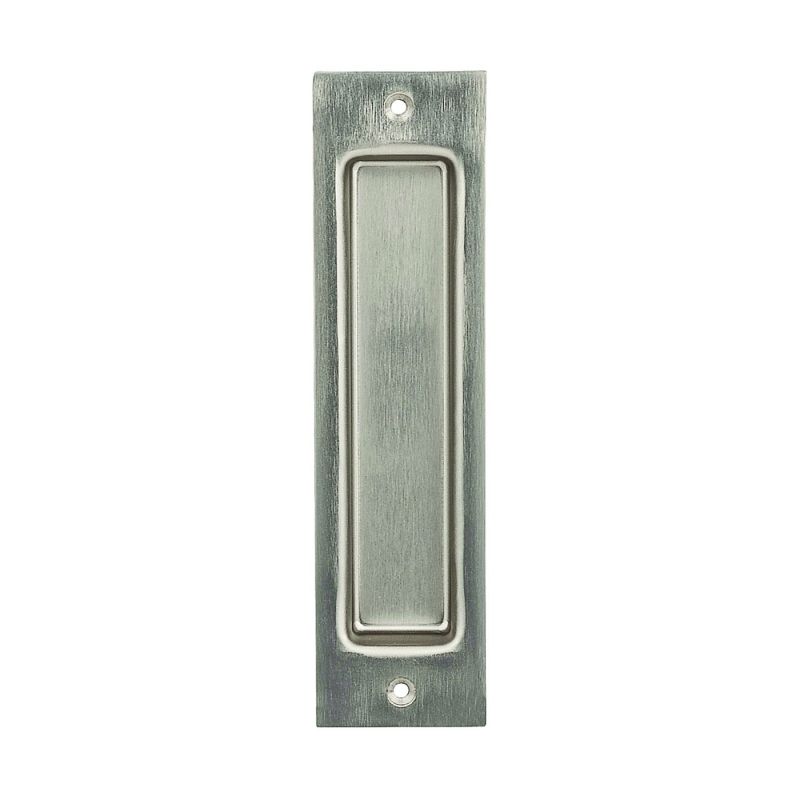 National Hardware N187-024 Door Pull, 2-1/16 in W, 9/32 in D, 8 in H, Steel, Satin Nickel