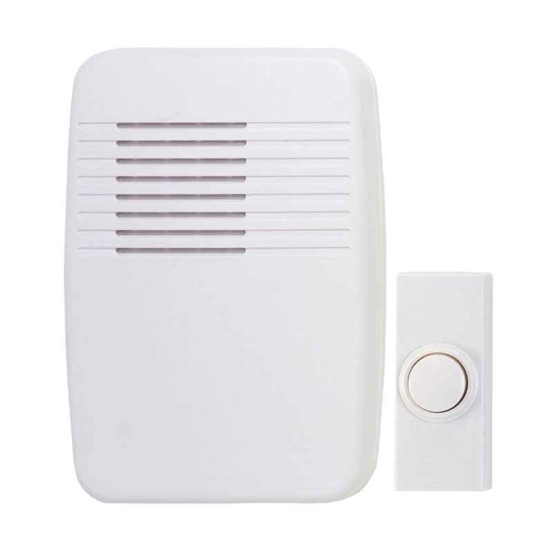 Heath Zenith SL-7366-02 Doorbell Kit, Ding, Ding-Dong, Westminster Tone, 75 dB, White White