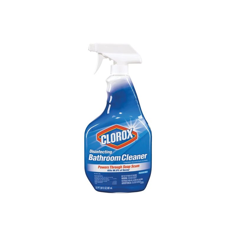 Clorox 08033 Bathroom Cleaner, 30 oz Bottle, Liquid, Citrus, Clear Clear