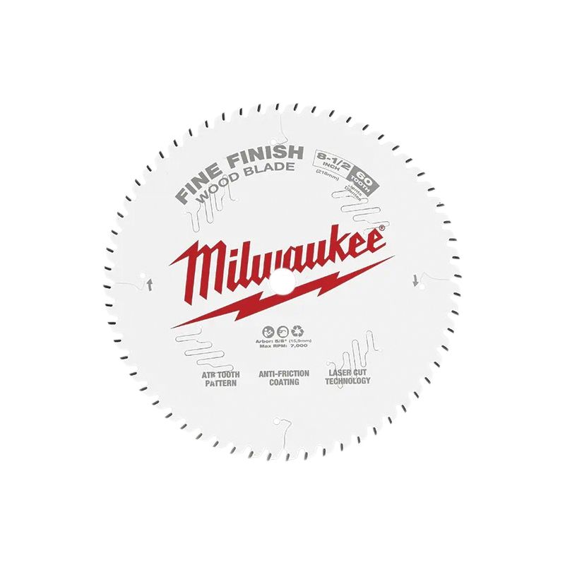Milwaukee 48-40-0826 Circular Saw Blade, 8-1/2 in Dia, 5/8 in Arbor, 60-Teeth, Carbide Cutting Edge