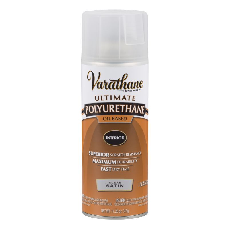 Varathane 9181 Polyurethane, Liquid, Clear, 11.25 oz, Aerosol Can Clear