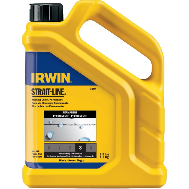 Irwin STRAIT-LINE Permanent Marking Chalk 2-1/2 Lb., Black