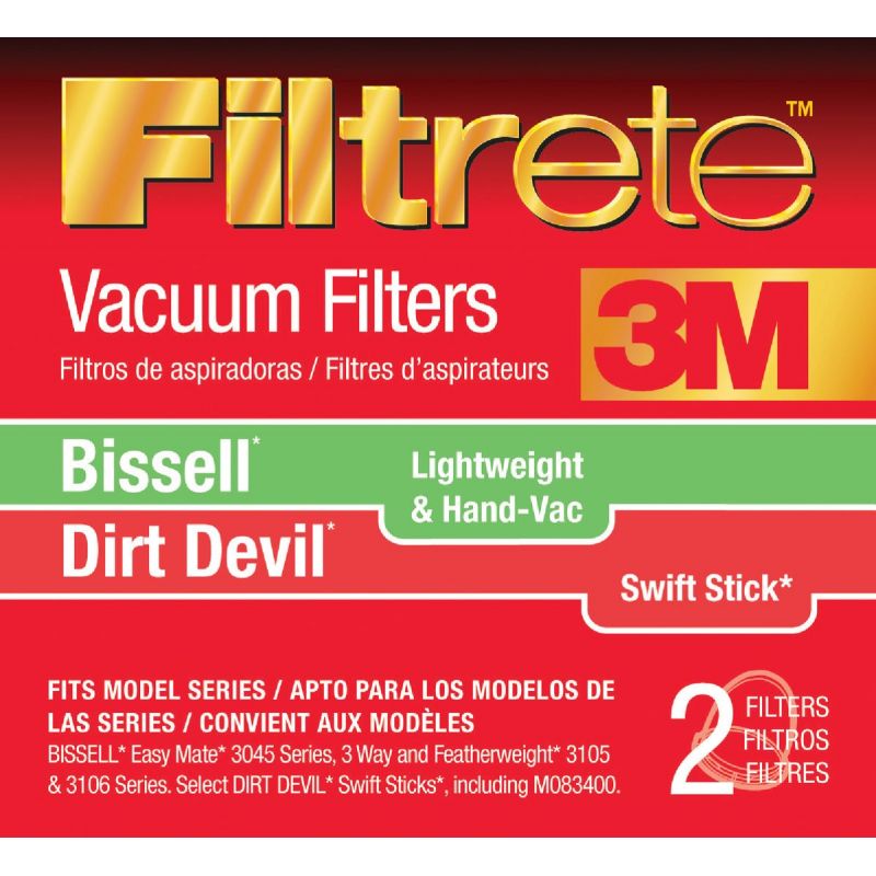 3M Filtrete Bissell Lightweight &amp; Hand-Vac/Dirt Devil Swift Stick Vacuum Filter