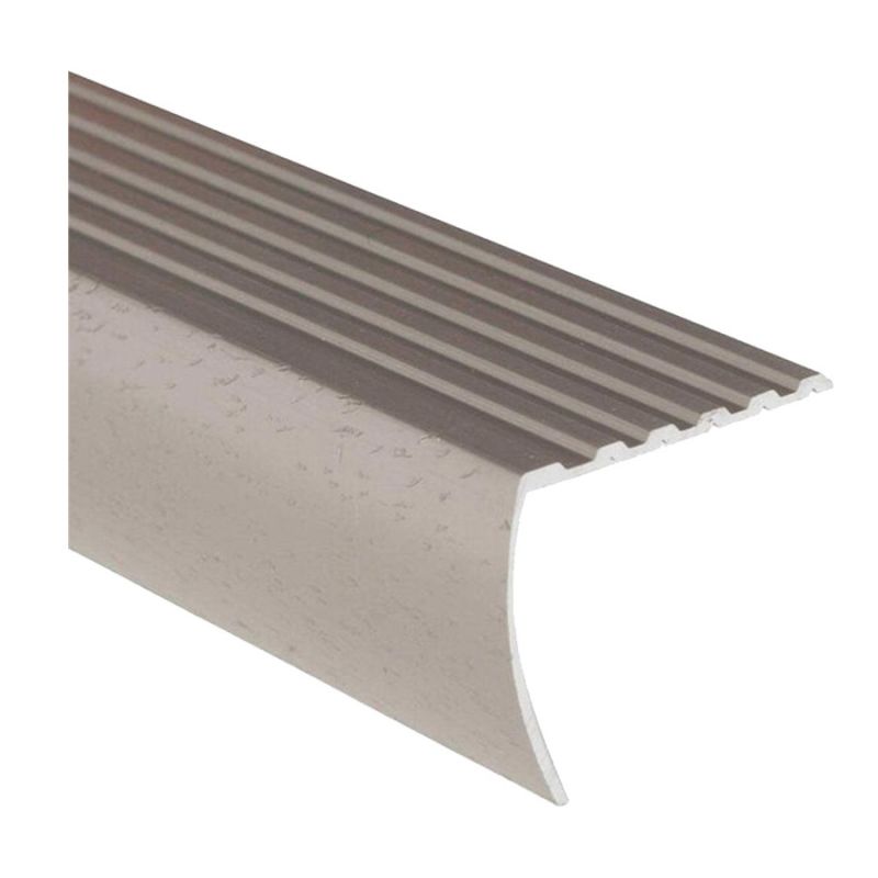SHUR-TRIM FA2190HSI06 Stair Nose Moulding, 6 ft L, 1-1/8 in W, Aluminum, Hammered Silver