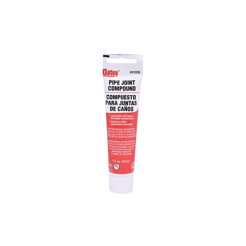Oatey 31226 Pipe Joint Compound, 1 oz Tube, Liquid, Paste, Gray Gray