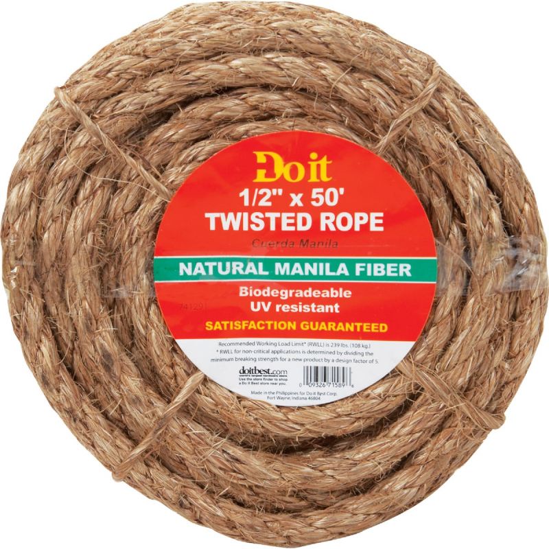Do it Best Twisted Manila Packaged Rope Natural
