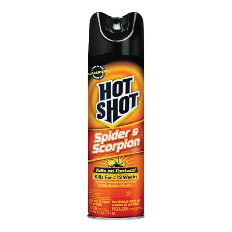 Hot Shot HG-64490 Spider and Scorpion Killer, Liquid, Spray Application, 11 oz, Can Translucent Milky White