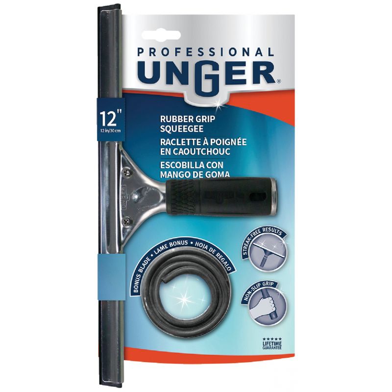 Unger Connect &amp; Clean Rubber Squeegee 12 In.