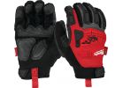 Milwaukee Impact Demolition Work Gloves L, Red &amp; Black