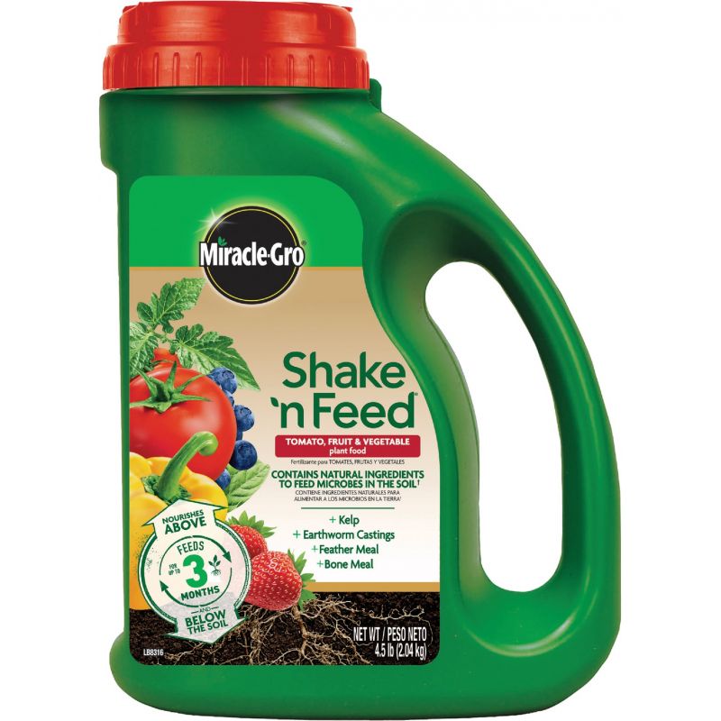 Miracle-Gro Shake &#039;n Feed Tomato, Fruits &amp; Vegetables Plus Calcium Dry Plant Food 4.5 Lb.