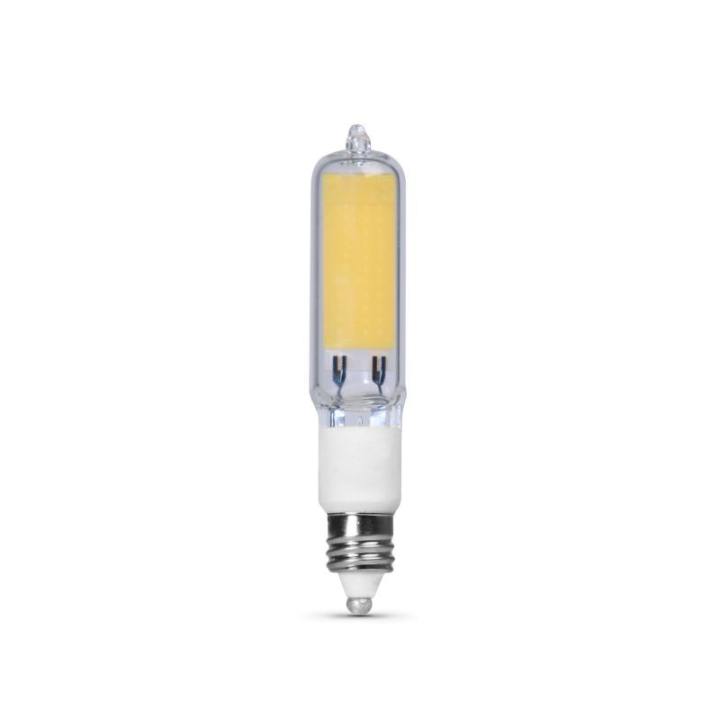 Feit Electric BP35MC/830/LED LED Bulb, Linear, T4 Lamp, 35 W Equivalent, E11 Lamp Base, Dimmable, Warm White Light