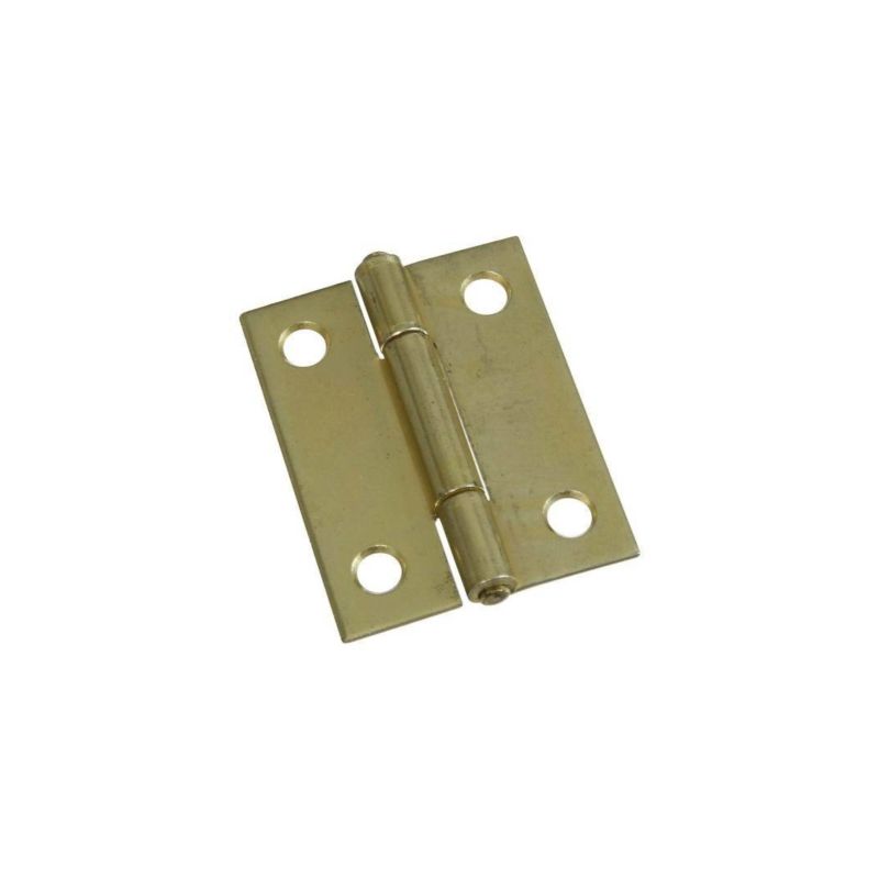 National Hardware N146-175 Narrow Hinge, 2 in W Frame Leaf, 0.056 in Thick Frame Leaf, Steel, Brass, Fast Spun Pin