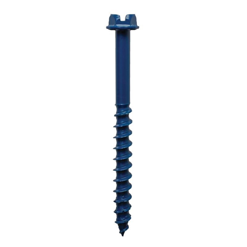 Simpson Strong-Tie Titen Turbo TNT25234HR200 Screw Anchor, 1/4 in Dia, 2-3/4 in L, Carbon Steel, Ceramic-Coated/Zinc Standard Blue