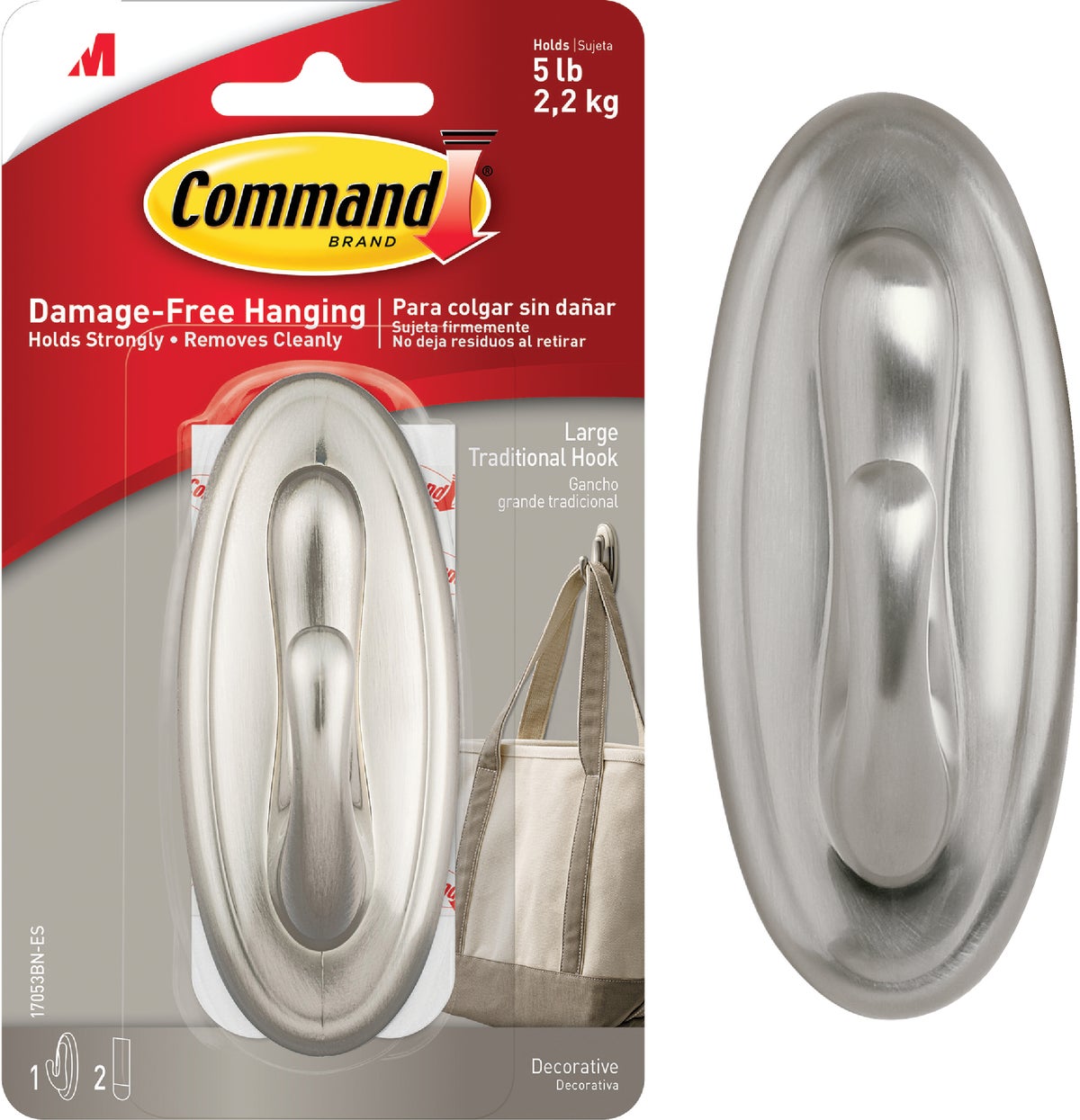 Buy Command Curtain Rod Hook Metallic Brushed Nickel