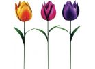 Alpine Tulip Stake Lawn Ornament Pink, Purple, Gold (Pack of 24)