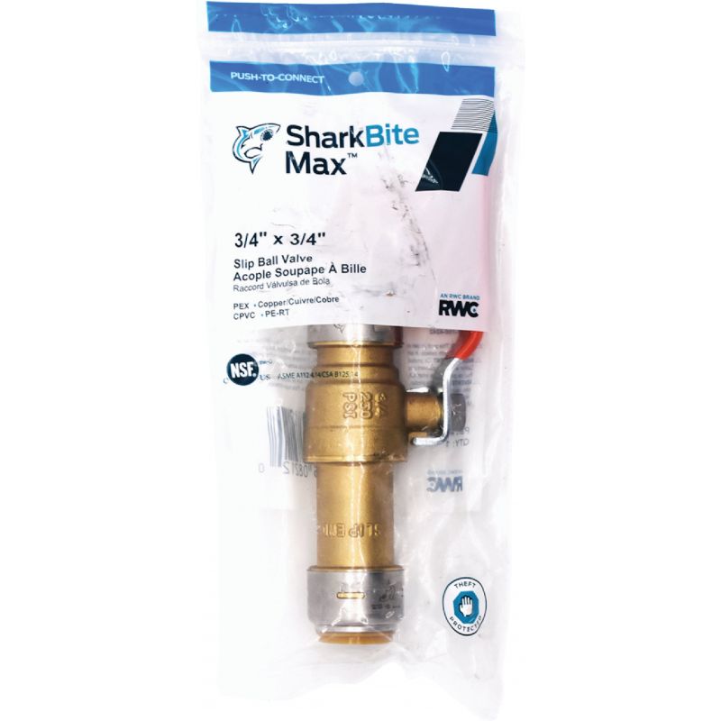 SharkBite Brass Push-Fit Slip Ball Valve 3/4 In.