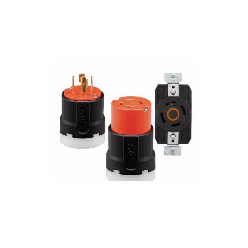 Arrow Hart AHCL1020P Ultra-Grip Locking Plug, 3 -Pole, 20 A, 125/250 VAC, NEMA: NEMA L10-20, Black/Orange Black/Orange