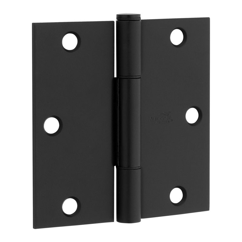 National Hardware Squeak Guard Series N830-445 Door Hinge, 3-1/2 in H Frame Leaf, 3/32 in Thick Frame Leaf, Steel, Matte Black