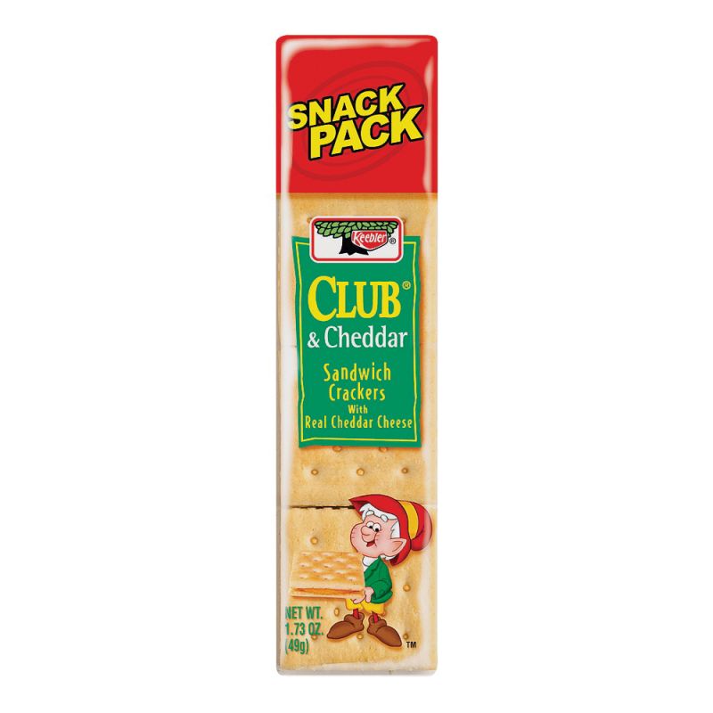 Keebler KCLUBC12 Sandwich Crackers, Club and Cheddar Flavor, 1.73 oz