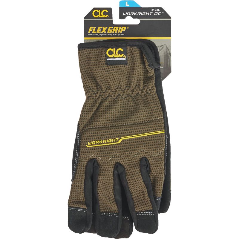 CLC Workright OC Flex Grip Work Glove L, Brown &amp; Black