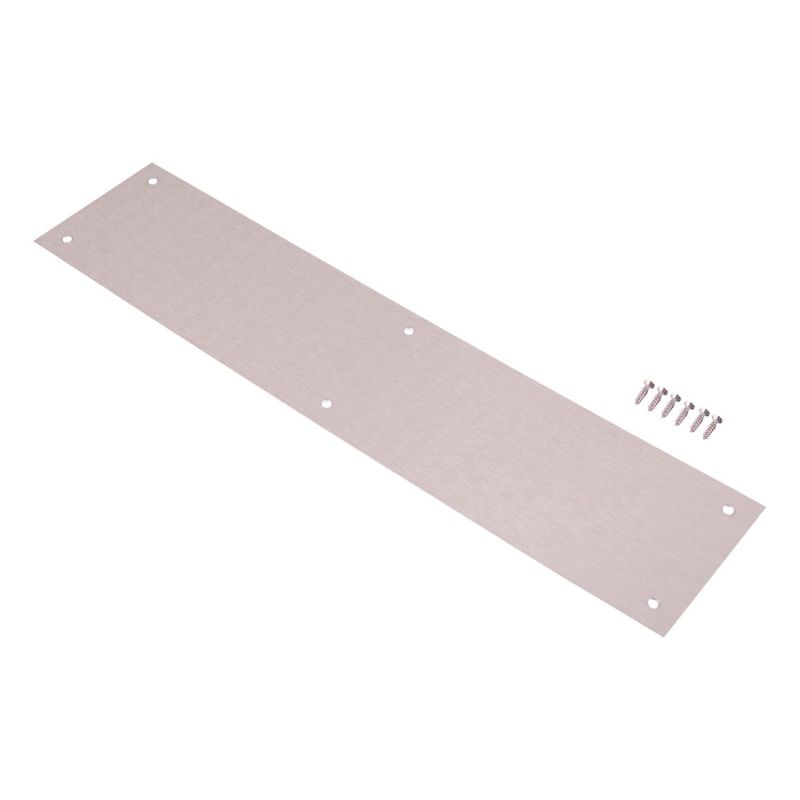 ProSource 32238TNB-PS Push Plate, Aluminum, Satin Nickel, 15 in L, 3-1/2 in W, 0.8 mm Thick Satin Nickel