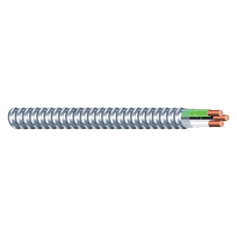 Southwire Armorlite 68580021 Armored Cable, 12 AWG Cable, 2 -Conductor, 25 ft L, Copper Conductor