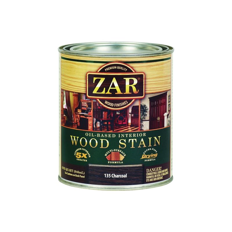 ZAR 13512 Wood Stain, Dark Brown, Liquid, 1 qt, Can Dark Brown