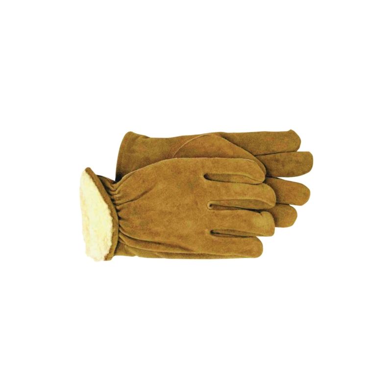 Boss 4176M Gloves, Men&#039;s, M, Keystone Thumb, Open, Shirred Elastic Back Cuff, Cowhide Leather, Brown M, Brown