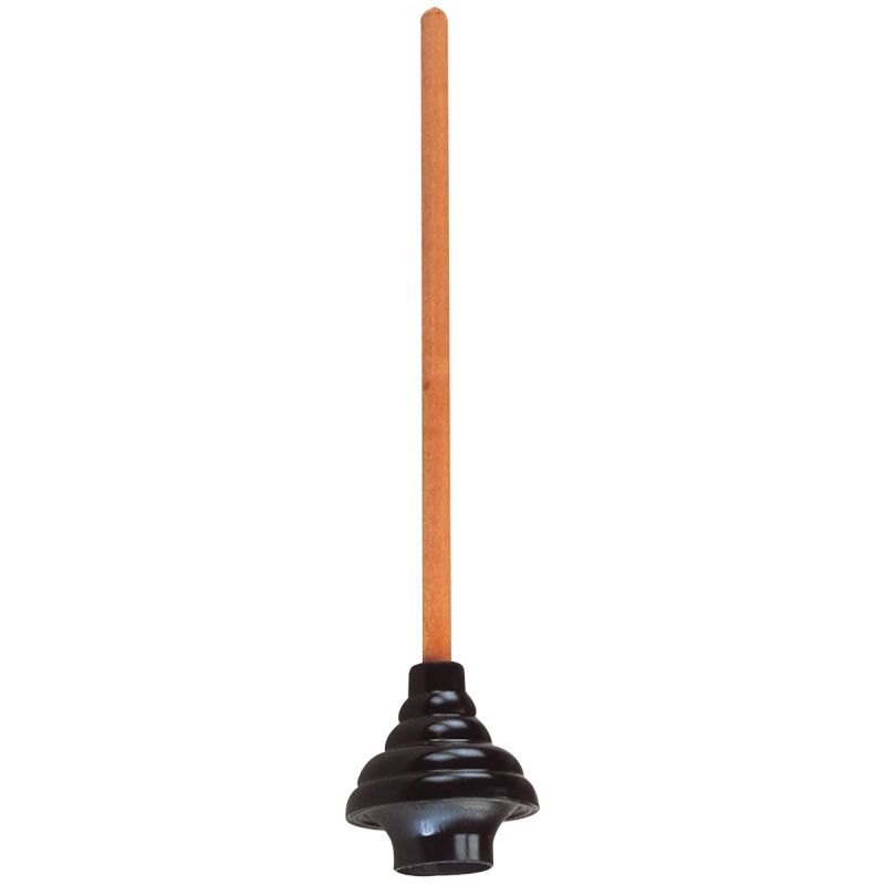 ProSource 8324-B-D3L Plunger, 24-5/8 In OAL, 5-1/2 in Cup, Long Handle Black