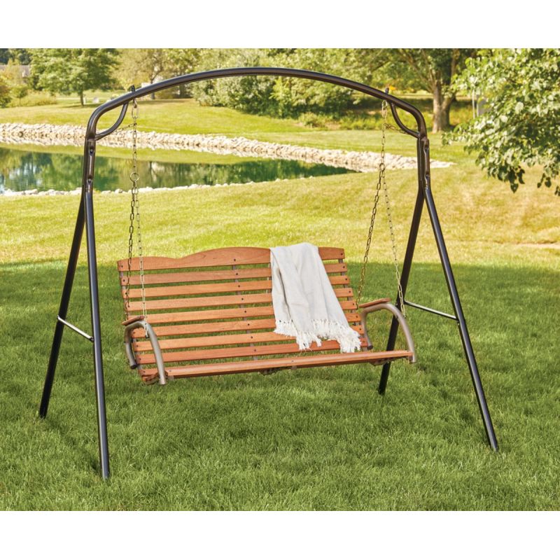 Jack Post Country Garden Hi-Back Porch Swing Seat With Chains Bronze