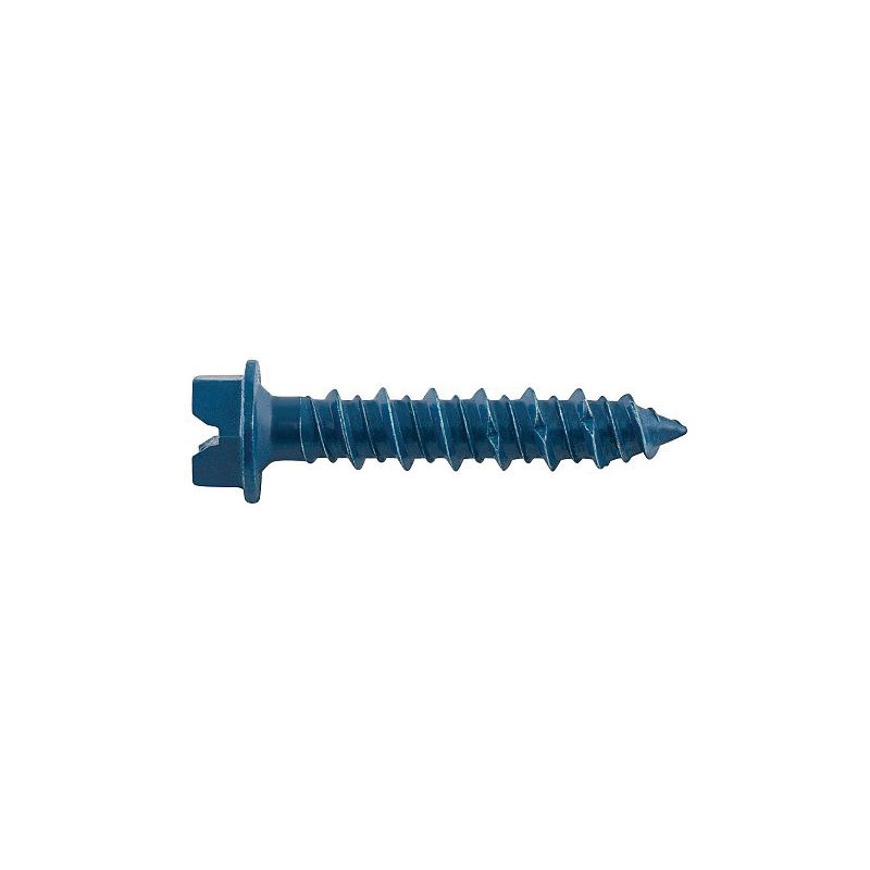 DeWALT UltraCon+ Series DFM12726 Concrete Screw Anchor, 1/4 in Dia, 2-3/4 in L, Carbon Steel, Zinc Stalgard, 100/BX Blue