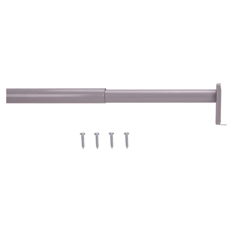 Prosource 21012ZCX-PS Adjustable Closet Rod, 18 to 30 in L, Steel, Silver Silver